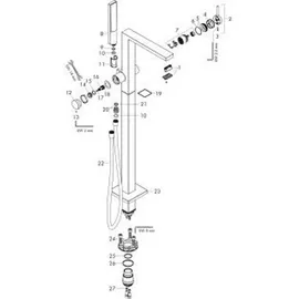 Hansgrohe Tecturis E Einhebel-Wannenmischer, bodenstehend, Mattschwarz