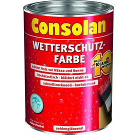 Consolan Wetterschutz-Farbe 2,5 l weiß seidenglänzend