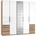 Level 250 x 236 x 58 cm Plankeneiche Nachbildung/Weißglas mit Glas- und Spiegeltüren