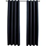 vidaXL Verdunkelungsvorhang Ösen 140 x 225 cm schwarz 2 St.
