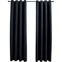 vidaXL Verdunkelungsvorhang Ösen 140 x 225 cm schwarz 2 St.