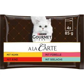 Purina Gourmet a la Carte mit Huhn, Rind, Forelle & Seelachs12 x 4 x 85 g