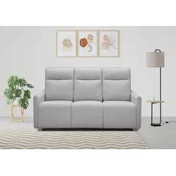 3-Sitzer DOREL HOME "Lugo, Kinosofa mit Reclinerfunktion in Kunstleder und Webstoff", grau (hellgrau), B:180cm H:102cm T:86cm, Sofas, mit manueller Relaxfunktion in 2 Sitzen