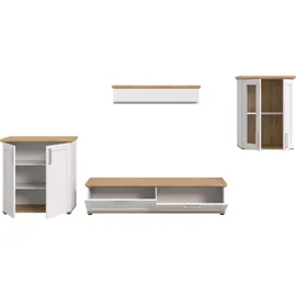 Home Affaire Wohnwand Cosenza, (Set, 4-St), Cosenza, Breite: 336 cm,Vitrine,Highboard,Lowboard, Wandboard weiß