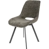 Esszimmerstuhl 4er-Set Tuville Webstoff, modern drehbar, Taupe, weiche Polsterung