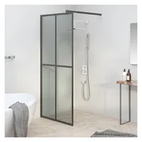 vidaXL Duschwand Walk-In-Dusche 80 x 195 cm Dunkles Sicherheitsglas