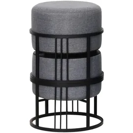 [en.casa] Hocker Tas 38 x 38 x 38 cm Dunkelgrau