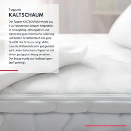 Fdm Matratzentopper KALTSCHAUM Matratze Topper 80x200 cm Kaltschaum Härtegrad H4 Höhe ca. 5 cm Allergiker Geeignet Öko-Tex Weiß