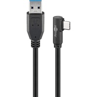Wentronic Goobay USB 3.0 Kabel, USB-A [Stecker] auf USB-C [Stecker], 90° gewinkelt, 1m (66501)