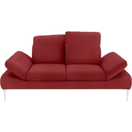 W.Schillig Couch Leder 3-Sitzer Rot