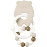 Nattou Beißring aus Silikon, Bär, BPA-frei, Ca. 13 cm, Silicone, Tonfarben