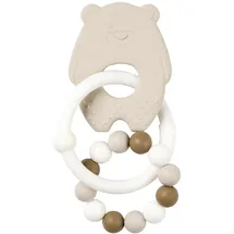Nattou Beißring aus Silikon, Bär, BPA-frei, Ca. 13 cm, Silicone, Tonfarben