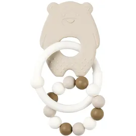 Nattou Beißring aus Silikon, Bär, BPA-frei, Ca. 13 cm, Silicone, Tonfarben