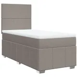 vidaXL Boxspringbett mit Matratze Taupe 100x200 cm Stoff