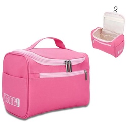 Intirilife Kosmetiktasche (Tragbare Kosmetiktasche in PINK), Koffer Kulturbeutel mit Tragegriff rosa