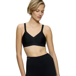 Sport-BH TRIACTION BY TRIUMPH "Triaction Wellness N", Damen, Gr. 95, Cup C, schwarz, Single Jersey, Obermaterial: 77% Polyamid, 23% Elasthan (LYCRA), BHs Sport-BH BH, atmungsaktiv und hoher Support