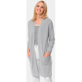 GOLDNER Modische Kaschmir-Longstrickjacke Silbergrau 20