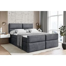 altdecor Boxspringbett BOXI3-Z KING - 160x200 - H3/H4 - Dunkelgrau