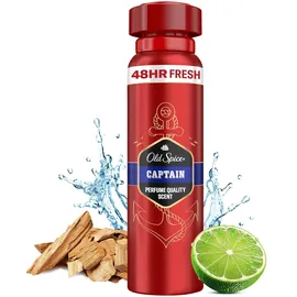 Old Spice Captain Deodorant Körperspray für Männer (150 ml), Herren, 48 h Frische, 0 % Aluminiumsalze, keine weißen Rückstände und gelben Flecken