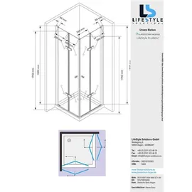 Glaszentrum Hagen Hera Eck-Duschkabine links 90 x 180 cm transparent/weiß D648360641500