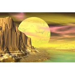 Fototapete PAPERMOON "PLANETEN-FUTURISTISCH WELTRAUM MOND GALAXIE UNIVERSUM", bunt, B:3,00m L:2,23m, Vlies, Tapeten