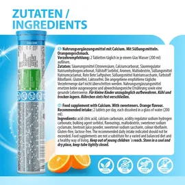eväm Calcium Brausetabletten Geschmack Orange 100 Stück