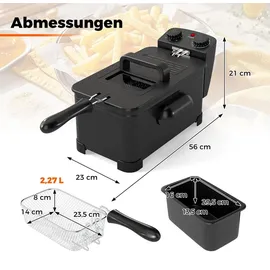 Costway Fritteuse 2000W schwarz