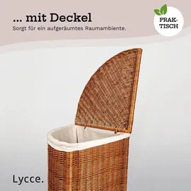 lycce Eckwäschetruhe - 75 L oder 125 L - aus Weide Eckkorb mit Deckel