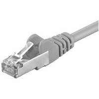 LAN Kabel Netzwerk Internet Verbindung  CAT 5 RJ 45 Stecker 2-fach geschirmt grau Wentronic 50878
