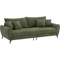 Big-Sofa HOME AFFAIRE "Blackburn II" Sofas Gr. B/H/T: 260cm x 71cm x 108cm, Microfaser, grün (memphis 12 green) Wahlweise mit Kaltschaumpolsterung bis 140 kg belastbar