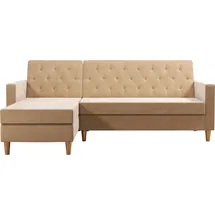 CosmoLiving by Cosmopolitan Cosmo Living Ecksofa »Liberty«, mit Schlafffunktion, Recamiere beidseitig montierbar, beige