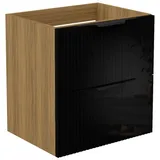 duschspa Waschtisch Unterschrank Waschtischunterschrank Waschbeckenunterschrank Badschrank, 50-120cm Hängeschrank, Matt / Hochglanz schwarz 50 cm x 52 cm x 38.8 cm