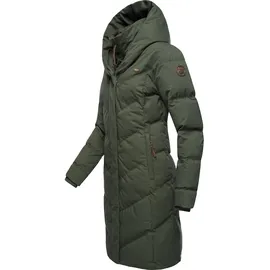 Ragwear Damen, Wintermantel Warmer Steppmantel lang wasserdicht mit Kapuze Natalka Intl Dark Olive22 Gr. 4XL - 4XL