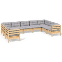 vidaXL Garten-Lounge-Set 9-tlg. grau