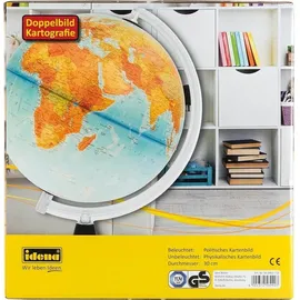 IDENA Globus Leuchtglobus Erde m. 2 Kartenbildern, Ø30cm