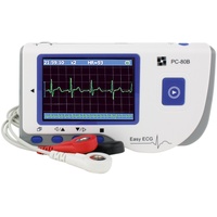 PC-80B EKG-Monitor EKG-Gerät mit Klebeelektroden und Kabel