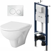 AM.PM Wand-WC mit WC-Sitz Kunststoff spülrandlos