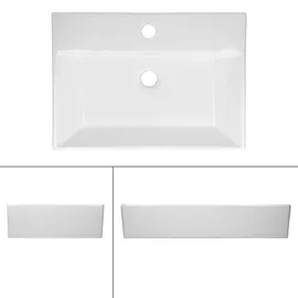 ECD Germany Eckig Aufsatzwaschbecken 51,5 x 36 x 13 cm