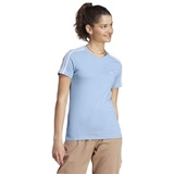 adidas Damen Essentials Slim T-Shirt, Wonder Blue/White, XL