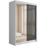 altdecor Schiebetürenschrank VESLI 150 x 215 x 61 cm Weiß