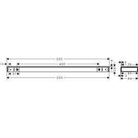 Hansgrohe Rainfinity Ablage 500 500mm, chrom