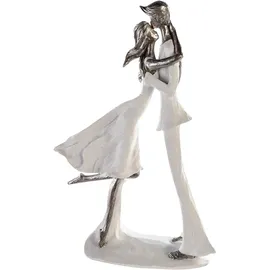 Casablanca by Gilde Casablanca Skulptur Hold me, Deko Figur Weiß, Kunstharz Statue Wohnzimmer, Büro Dekoration H. 32 cm x B. 20 cm - Couple Familien Skulpturen, Zusammenhalt Familie