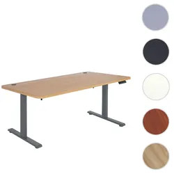Schreibtisch HWC-D40, Computertisch, elektrisch höhenverstellbar 160x80cm 53kg MVG ~ braun Struktur,