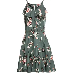 bonprix Trägerkleid mit Volants, grün, 38