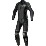 Alpinestars Stella GP Plus Damen 2-Teiler Motorrad Lederkombi, schwarz-grau, Größe 40