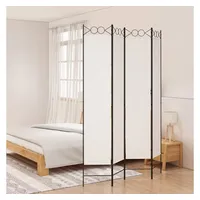 VidaXL 4-tlg. Paravent Weiß 160x220 cm Stoff