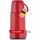 Helios Elegance Thermoskanne Rot 0,25L – 6h Heiß - Hält Getränke heiß & kalt - Robustes Design Ideal für unterwegs