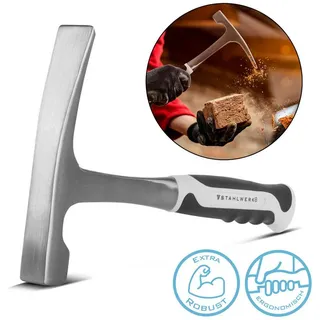 STAHLWERK Maurerhammer aus Carbon-Stahl Ziegelhammer mit Fiberglas-Griff