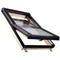 RORO Dachfenster »HLB1.0«, Außenmaß BxH: 46 x 55 cm, Holz, Einfachverglasung - braun