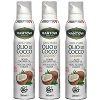 3x Fratelli Mantova Olio di Cocco Spray Liquido,Kokosöl Spray,200ml
